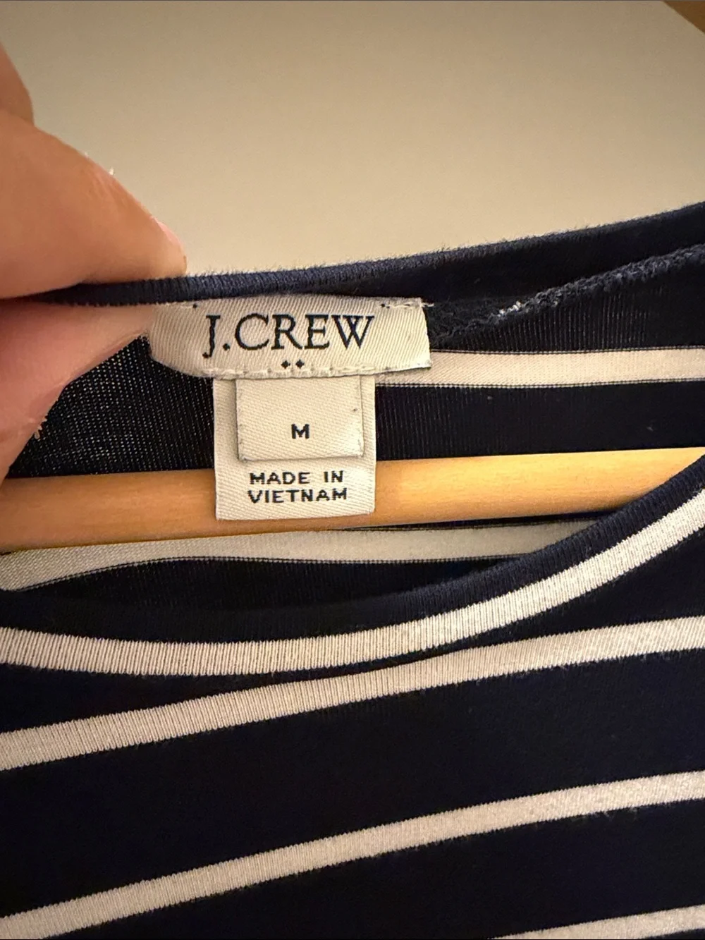 J. Crew Navy and White Striped Long-Sleeve Dress